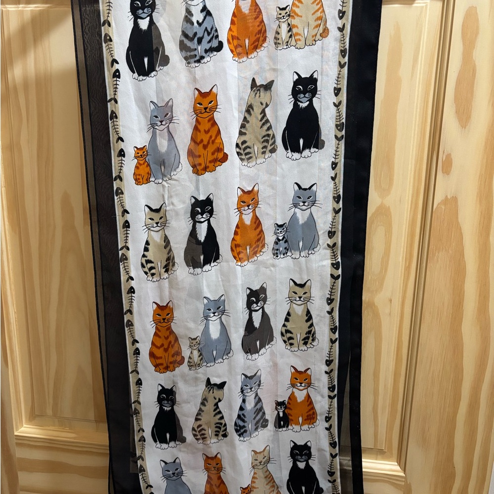 Colorful Cat Pattern Scarf